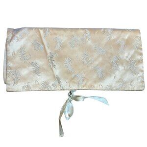 Peach Vintage Brocade Envelope Hosiery Lingerie Bag Pouch